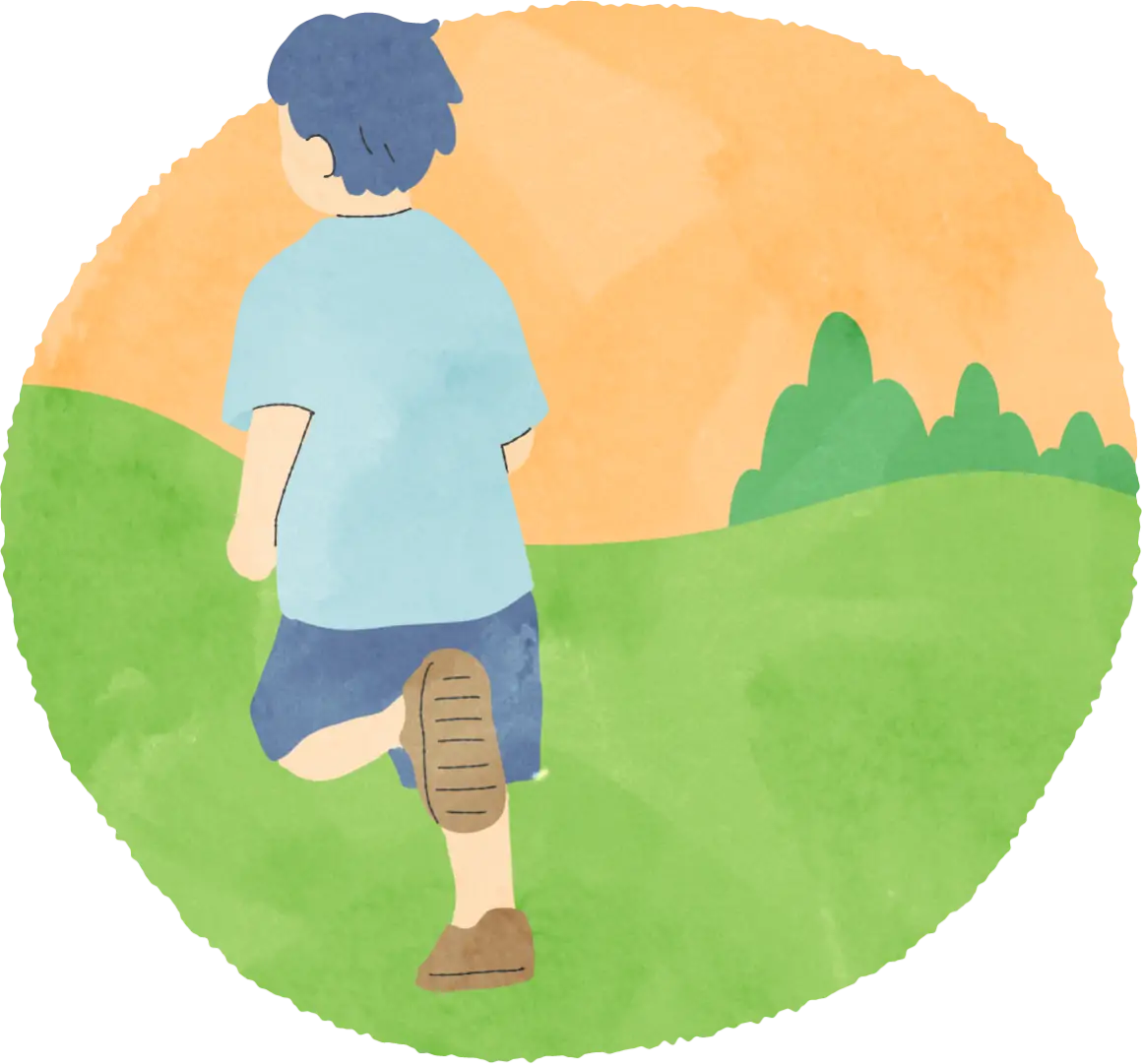 子供が走る画像