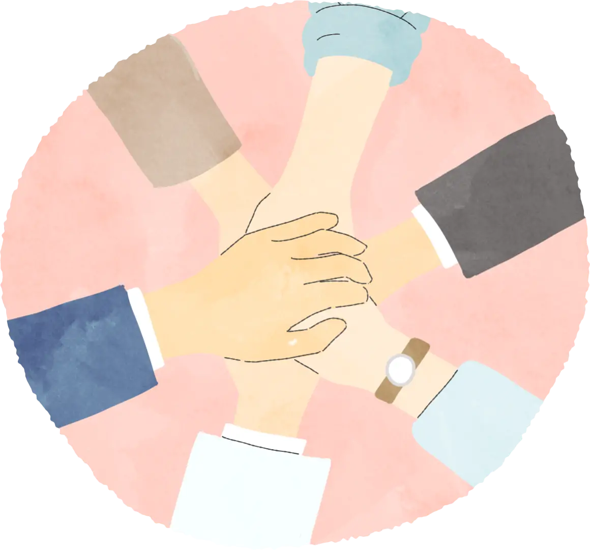 手を握るイラスト